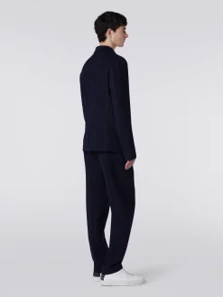 Veste en coton et viscose à chevrons